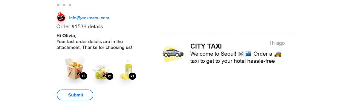 Pick a proper email or push notification preset and customize it in a couple of clicks