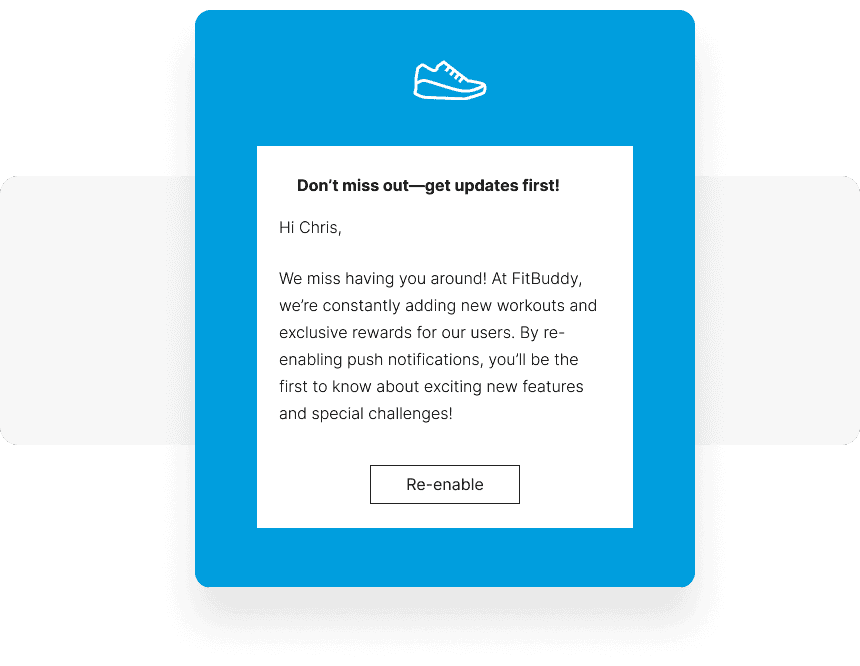 Email re-opting in for push notifications example Pushwoosh