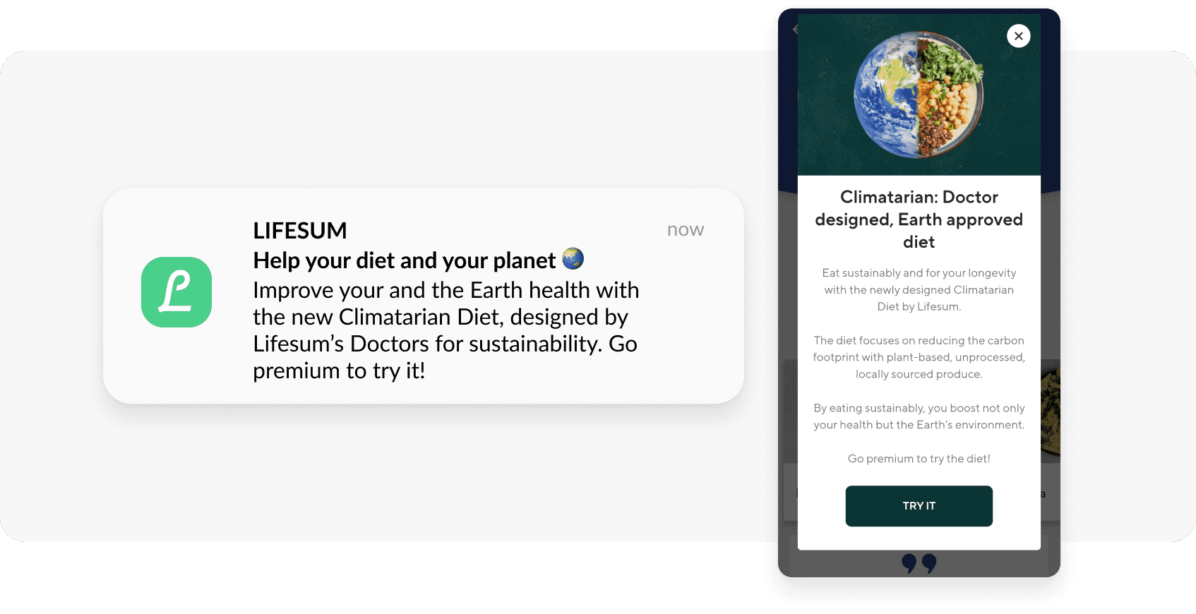 Lifesum app conversion to premium push and in-app