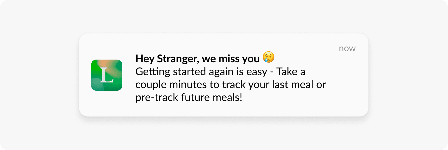 Lifesum emoji push notification example