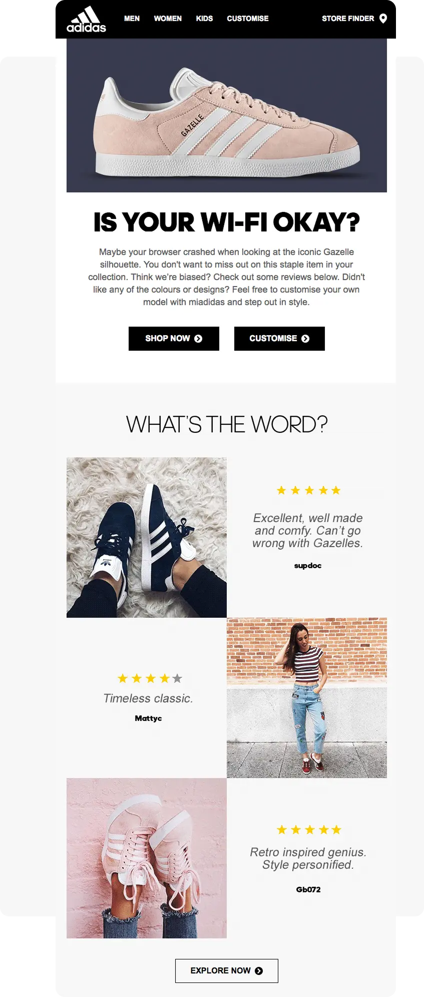 Social proof abandoned cart email example