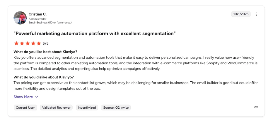 Klaviyo email automation tool